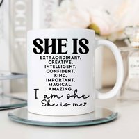 60 SECOND MAKEOVER Women's I am She, She Is Me Mug in White