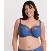 Flirtelle Women's Emilie Deco Full Cup Side Support Bra in Blue | Size: 44FF
