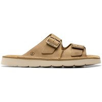 Solsbury Strap Dark Sand Leather Flat Sandals Standard Fit