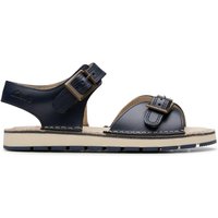 Playsun Leather Flat Sandals Blue Standard Fit