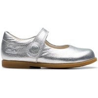 Clarks Drew Tap Toddler Silver Metallic Mary Jane, Riptape in Gold | Size: 4-Standard Fit