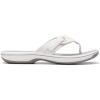 Clarks Women's Brinkley Reyna White Flat Sandals, Flip Flops | Size: 4-Standard Fit