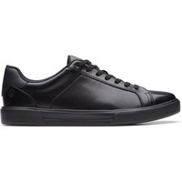 Clarks Men's Romsey Lace Black Leather Trainers, Lace Up | Size: 11-Standard Fit