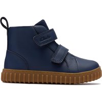 Clarks Cove Sky Toddler Navy Ankle Boots, Trainers, High Tops, Riptape in Blue | Size: 5.5-Wide Fit