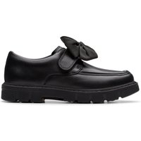 Lorcam Bow Leather Riptape School Shoes Standard Fit