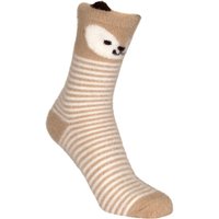 Trespass Cosy Animal Face Socks in Beige | Size: 9-12