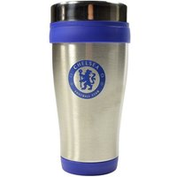 Chelsea FC Executive Metallic Travel Mug in Silver