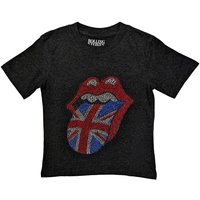 The Rolling Stones British Tongue Embellished T-Shirt in Black | Size: 3-4 Years