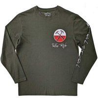 Pink Floyd Men's The Wall Hammers Logo Long-Sleeved T-Shirt in Green | Size: Large