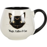 Something Different Magic Coffee & Cats Round Mug in White