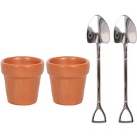 Something Different Plant Pot Egg Cup Set in Dark Brown