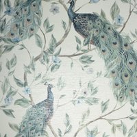 Arthouse Keeka Peacock Wallpaper in Blue