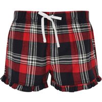SF Women's Tartan Frill Shorts in Red | Size: 2XS