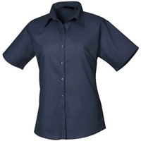 Premier Women's Poplin Short-Sleeved Blouse in Navy | Size: 30
