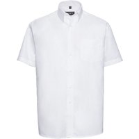 Russell Collection Men's Oxford Easy-Care Short-Sleeved Shirt in White | Size: 18 inches