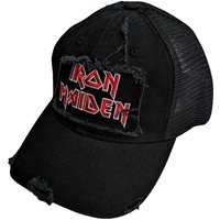 Iron Maiden Women's Scuffed Logo Mesh Back Baseball Cap in Black