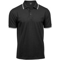 TEE JAYS Men's Tipped Stretch Polo Shirt in Black | Size: XL