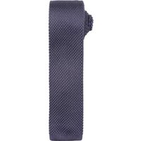 Premier Slim Knitted Tie in Dark Grey
