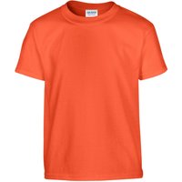 Gildan Plain Cotton Heavy T-Shirt in Orange | Size: 9 Years
