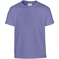 Gildan Plain Cotton Heavy T-Shirt in Violet | Size: 7-8 Years