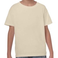Gildan Plain Cotton Heavy T-Shirt in Light Sand | Size: 9 Years