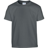 Gildan Plain Cotton Heavy T-Shirt in Charcoal | Size: 5-6 Years