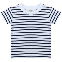 Larkwood Striped Crew Neck T-Shirt in White | Size: 0-6 m