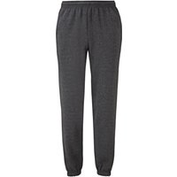 Fruit of the Loom Men's Classic Heather Elasticated Hem Jogging Bottoms in Grey | Size: Large