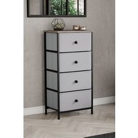 Home Discount Vida Designs Chorley 4 Drawer Fabric Chest Of Drawers in Beige