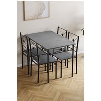 Home Discount Vida Designs Roslyn 4 Seater Dining Set Kitchen Dining Set in Grey