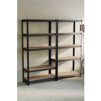 Home Discount Home Vida 5 Tier Garage Shelf Heavy Duty Storage - Set of 2/3/4 in Black | Size: 1500mm x 700mm