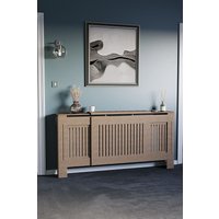 Home Discount Vida Designs Chelsea Adjustable MDF Radiator Cover 1400 - 2040 mm in Brown