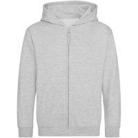 AWDis Heather Full Zip Hoodie in Grey | Size: 5-6 Years