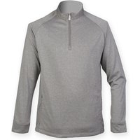 Henbury Men's Zip Neck Top in Grey | Size: XS