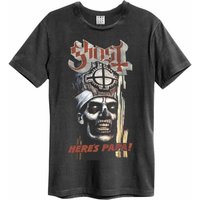 Amplified Men's Here´s Papa Ghost T-Shirt in Charcoal | Size: Medium
