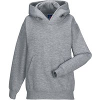JERZEES Plain Double Layer Hooded Sweatshirt with Kangaroo Pocket in Grey | Size: 11-12 Years