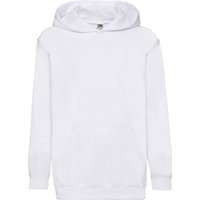 Fruit of the Loom Classic Heather Hooded Sweatshirt in White | Size: 9 Years