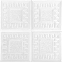 Belgravia Blown Greek Key Paintable Textured Wallpaper in White