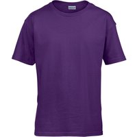Gildan Childens SoftStyle Ringspun T-Shirt in Purple | Size: 9 Years