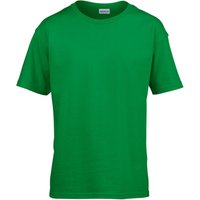 Gildan Childens SoftStyle Ringspun T-Shirt in Green | Size: 9 Years