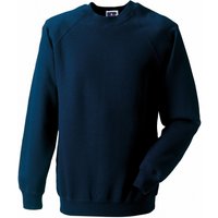 Russell Men's Spotshield Raglan Sweatshirt in Navy | Size: Large