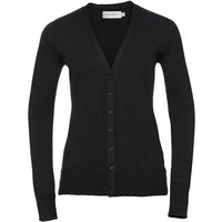 Russell Collection Women's Deep V Cardigan in Black | Size: Large