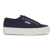Superga Women's 2740 Lace Up Platforms in Navy | Size: 8