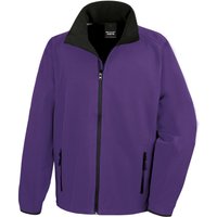 Result Core Men's Printable Soft Shell Jacket in Purple | Size: Small