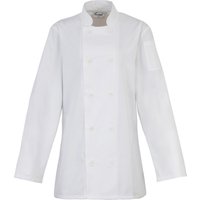 Premier Women's Long-Sleeved Chef Jacket in White | Size: 2XL
