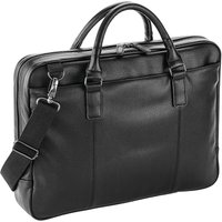 Quadra Men's Slimline Leather-Look PU Laptop Bag in Black