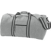 Quadra Men's Vintage Canvas Duffle Bag in Mid Grey