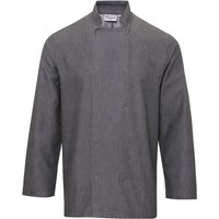 Premier Men's Wrap Over Long-Sleeved Chef Jacket in Dark Grey | Size: XS