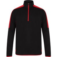 Finden & Hales Men's Contrast Panel Quarter Zip Midlayer in Black | Size: XL