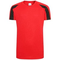 AWDis Cool Contrast Moisture Wicking T-Shirt in Red | Size: 12-13 Years